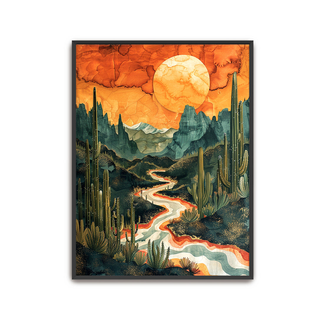 Desert Canyon Wall Art, Sunset Landscape Poster