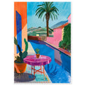 By the Pool - David Hockney, green, Pink, seascape, #illieeart