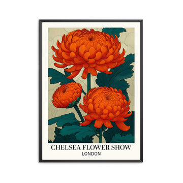 Orange Chrysanthemum Flower Print