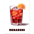 Negroni Art Print | Cocktail Art Print, Cocktail Art print, Negaroni, Negaroni Cocktail Art Print, #illieeart #