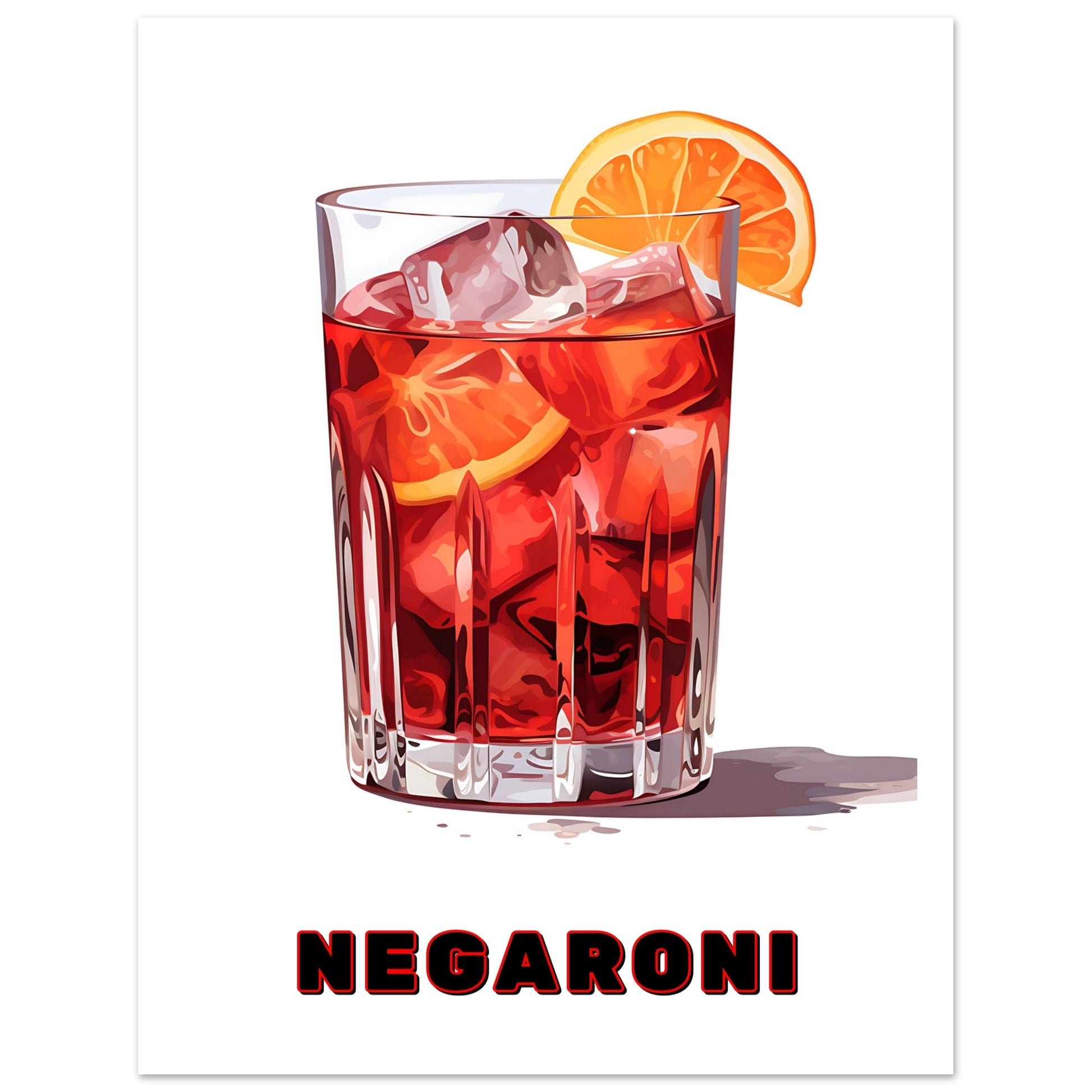 Negroni Art Print | Cocktail Art Print, Cocktail Art print, Negaroni, Negaroni Cocktail Art Print, #illieeart #