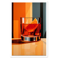 Negroni Cocktail Art Print, Cocktail Print, mid century, Negroni, #illieeart #