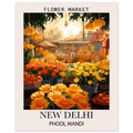 Flower Market, New Delhi, floral poster, Flower Market India, New Delhi - India, #illieeart