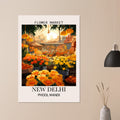 Flower Market, New Delhi, floral poster, Flower Market India, New Delhi - India, #illieeart