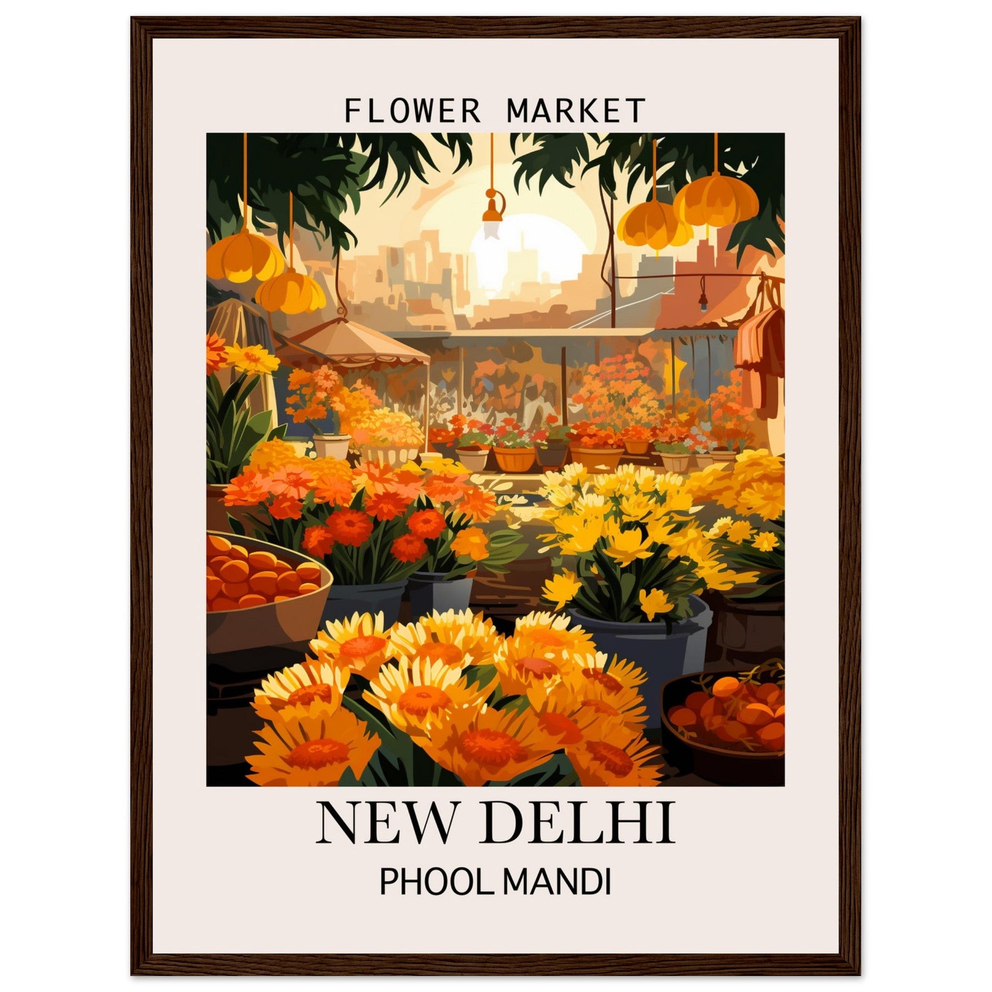 Flower Market Print, India - Framed Poster, floral poster, Flower Market India, New Delhi - India, #illieeart