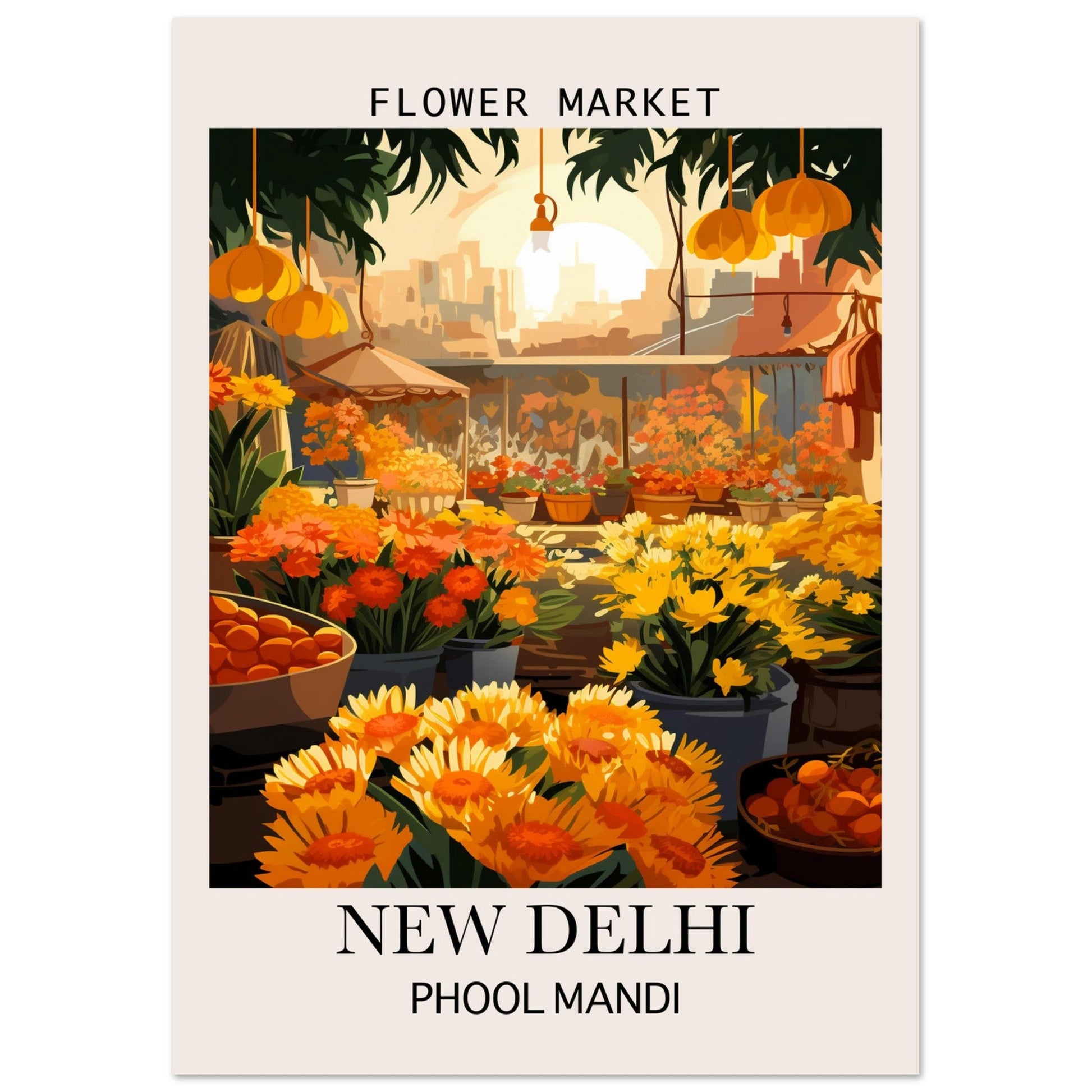 Flower Market | New Delhi | India, floral, flower market, New Delhi Art print, #illieeart