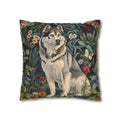 German Shepard pillow case, william morris vintage style dog  and floral botanical print, for home decor