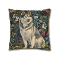 German Shepard pillow case, william morris vintage style dog  and floral botanical print, for home decor