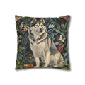 German Shepard pillow case, william morris vintage style dog  and floral botanical print, for home decor
