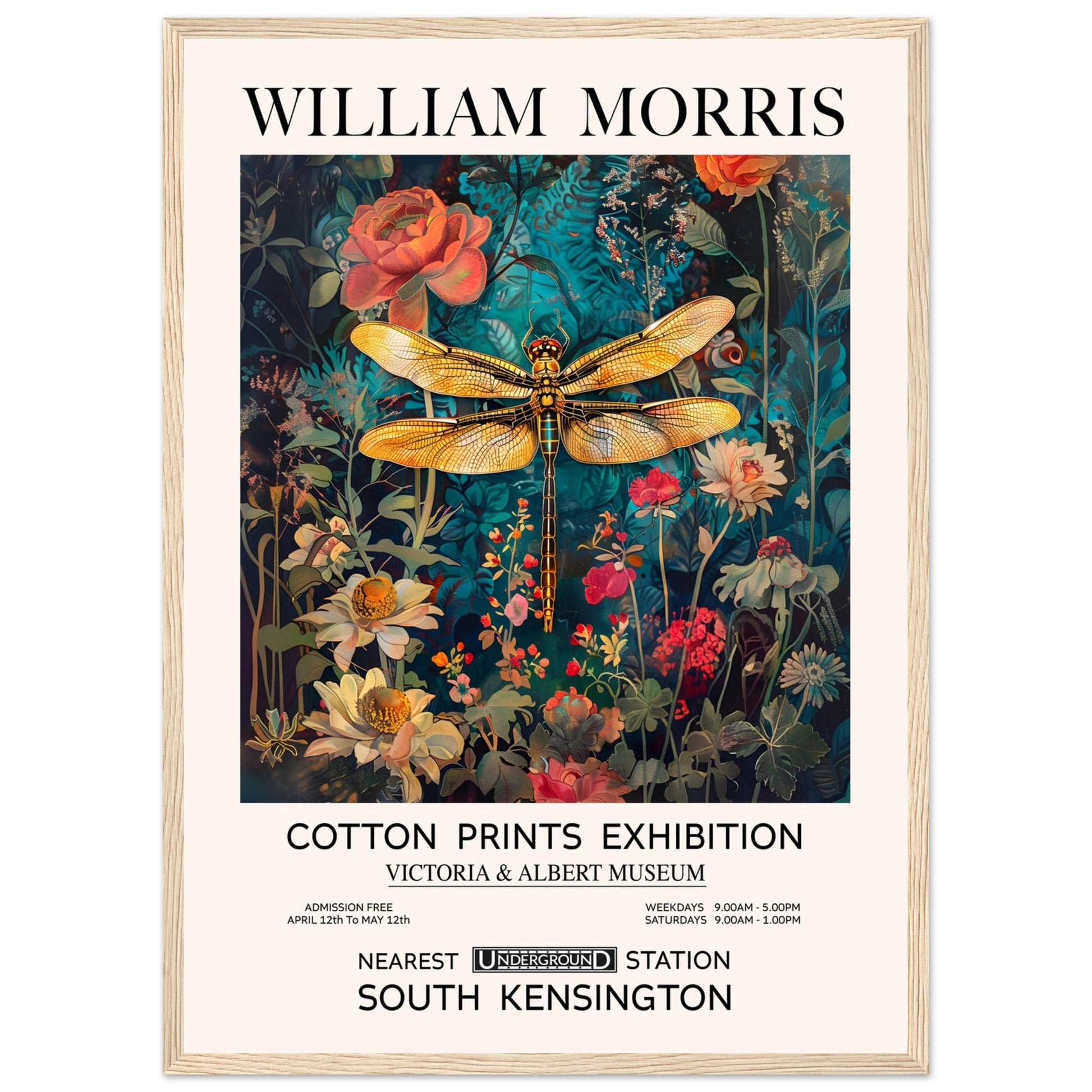 Glowing - The Dragonfly, Framed Poster, Art By Iconic Artist, Arts & Crafts, william morris, #illieeart