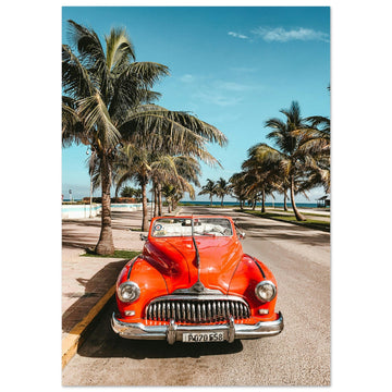 Havana Club, Cuba Photograph, red vintage car, Vintage Havana Art, #illieeart