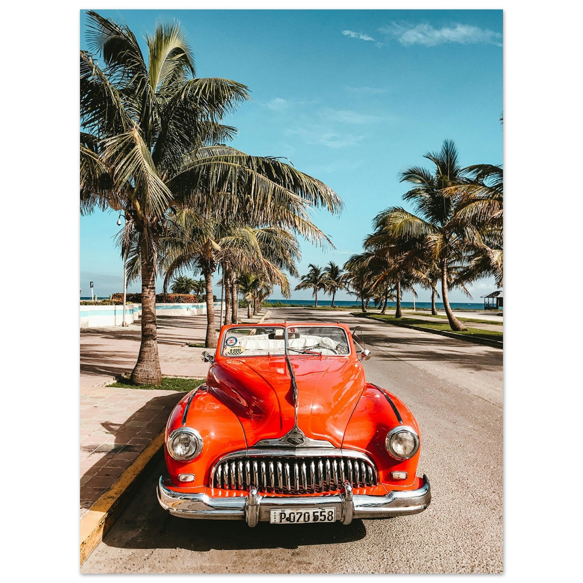 Havana Club, Cuba Photograph, red vintage car, Vintage Havana Art, #illieeart