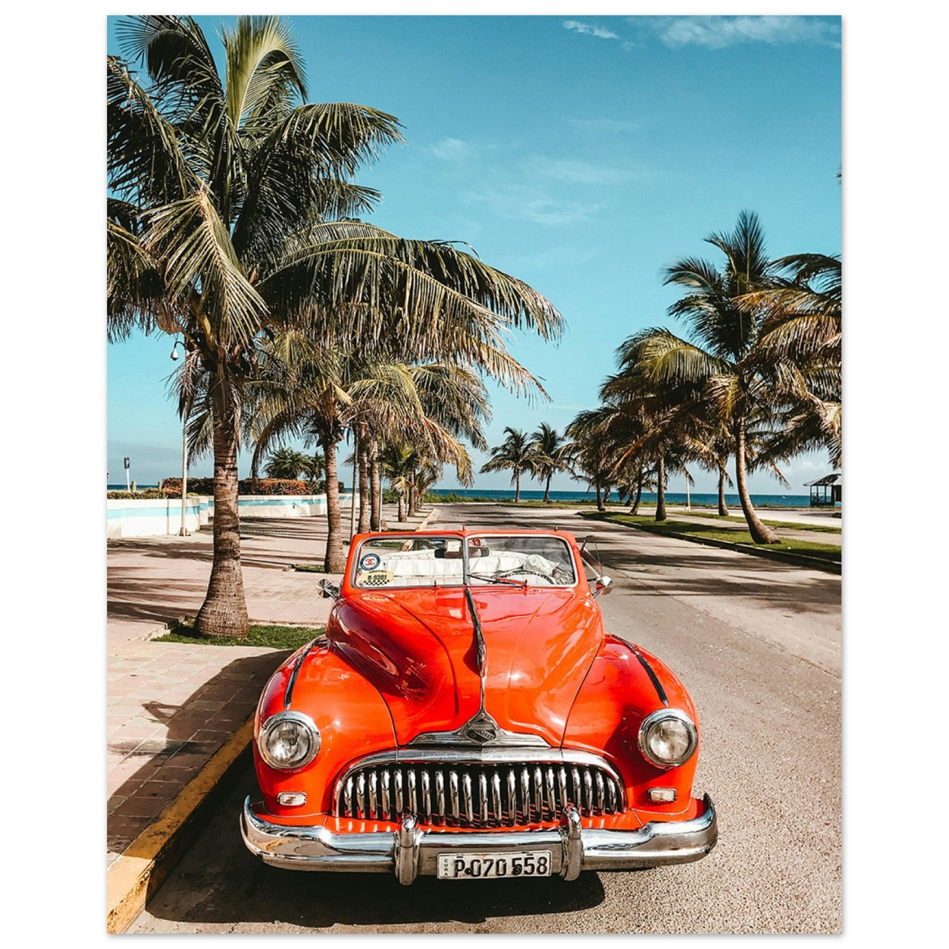 Havana Club, Cuba Photograph, red vintage car, Vintage Havana Art, #illieeart