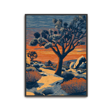 joshua Tree Sunset Print Desert Landscape Wall Art