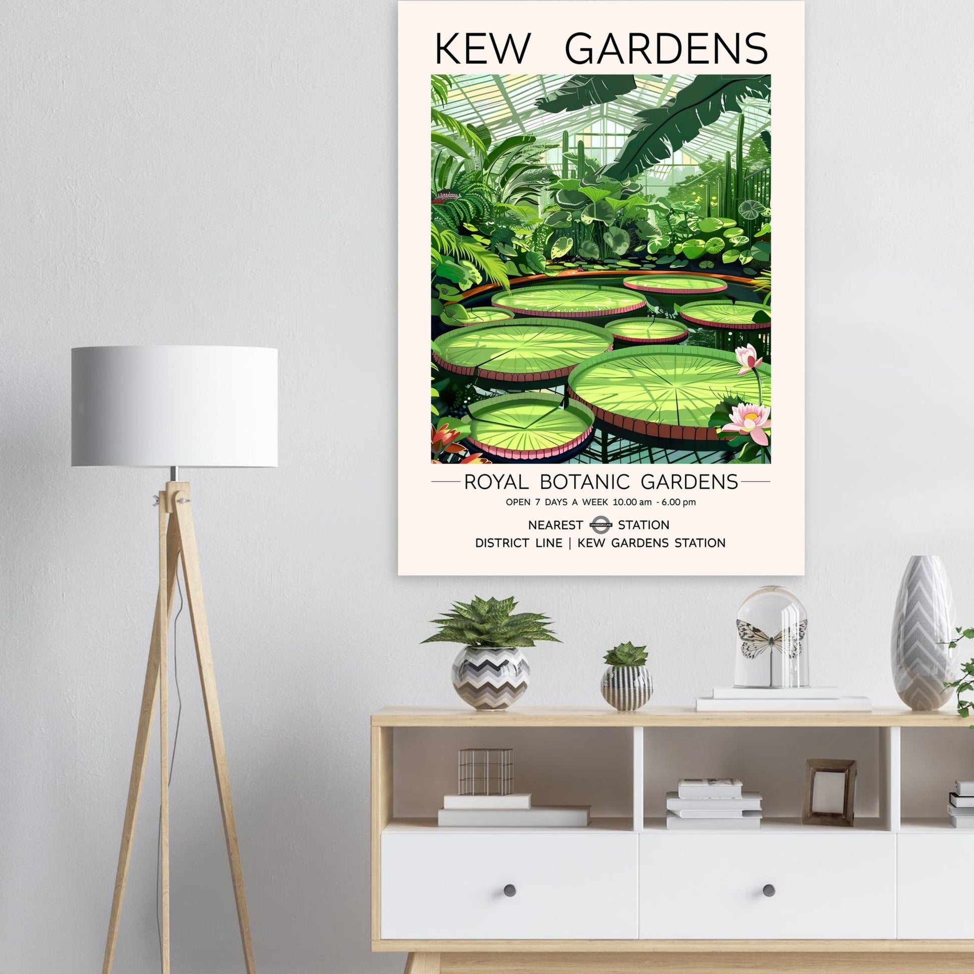 Kew Gardens London - Waterlily House, Kew Garden Art Print, London Kew Garden, Waterlily House Lilly Pads, #illieeart