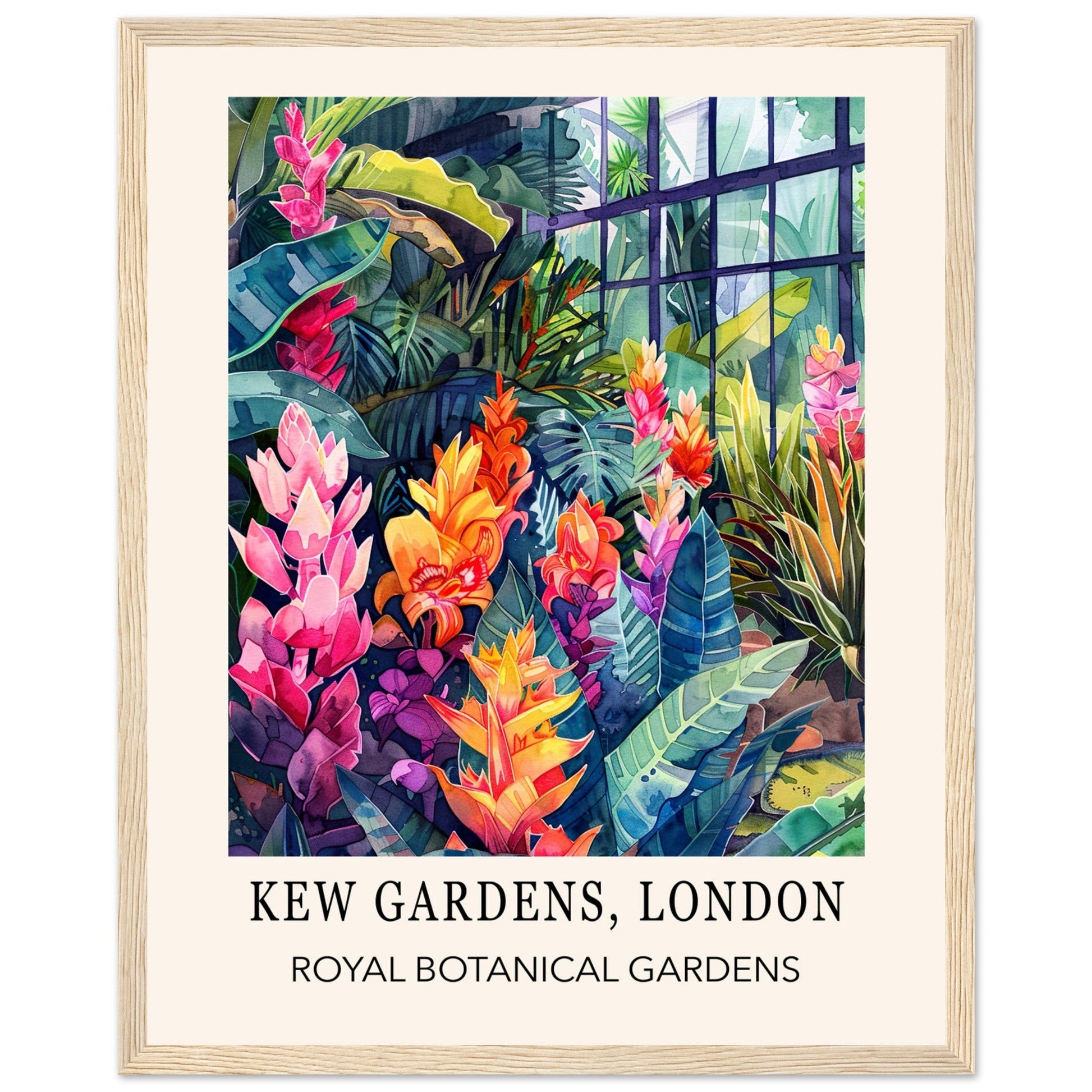 Kew Gardens London, Temperate House, Framed Print, botanical art print, Kew Garden Poster, Temperate House, #illieeart