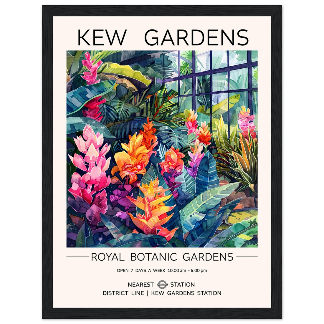 Kew Gardens London, Temperate House, Framed Print, botanical art print, Kew Garden Poster, Temperate House, #illieeart