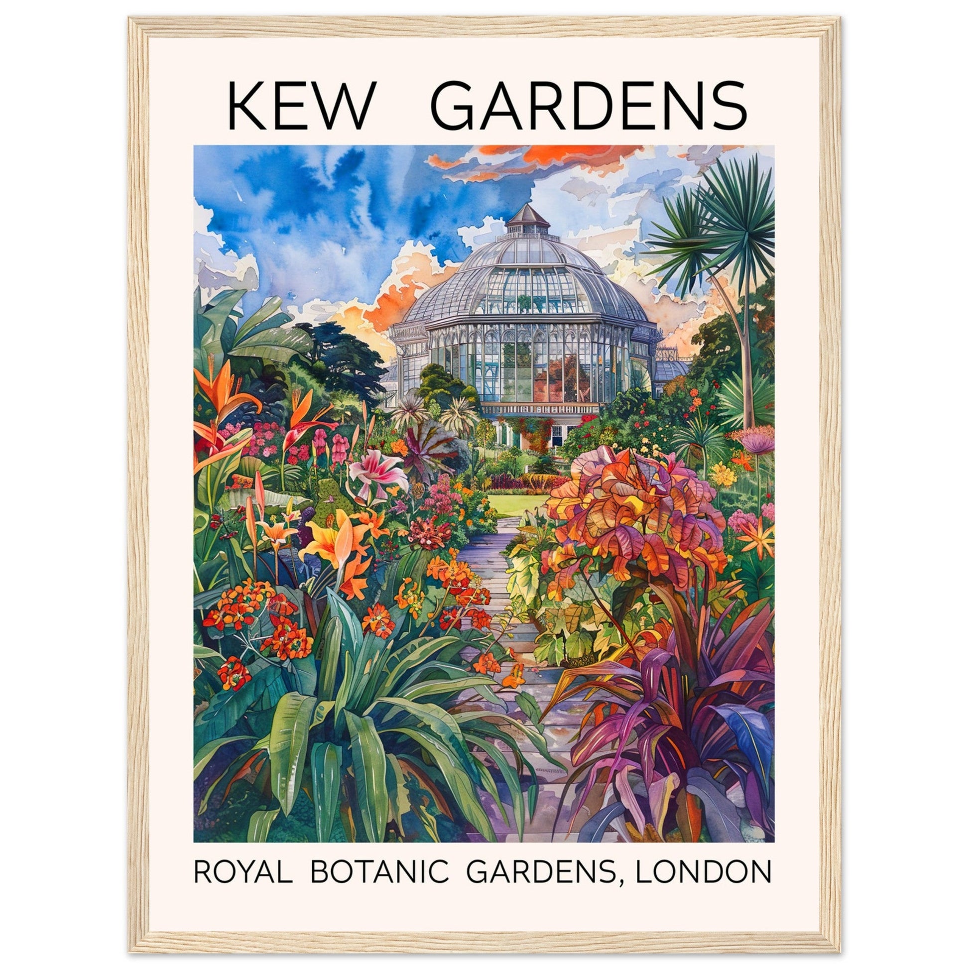 Kew Garden London, Framed Print, Botanical Print, Glass house, tropical flower, #illieeart