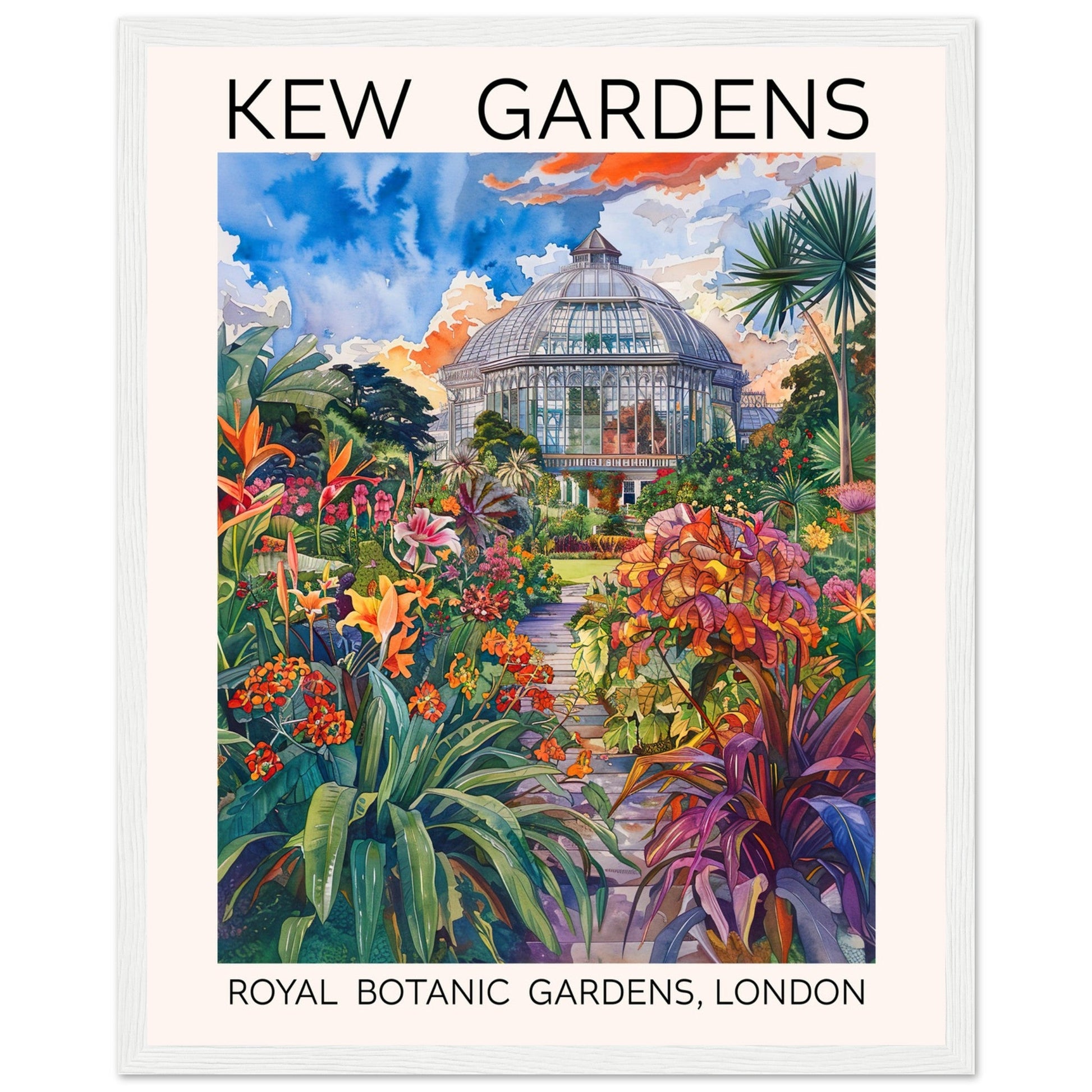 Kew Garden London, Framed Print, Botanical Print, Glass house, tropical flower, #illieeart