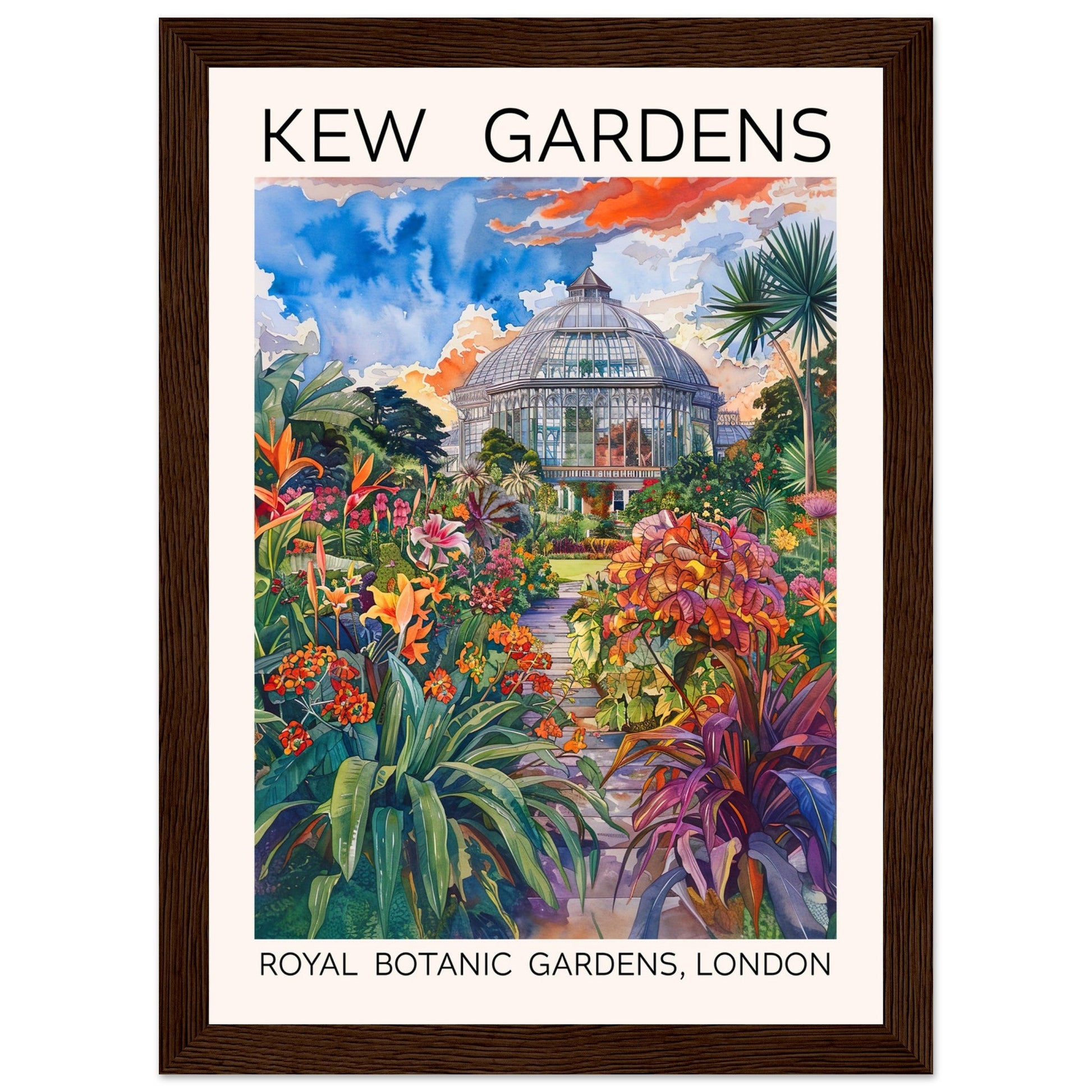 Kew Garden London, Framed Print, Botanical Print, Glass house, tropical flower, #illieeart