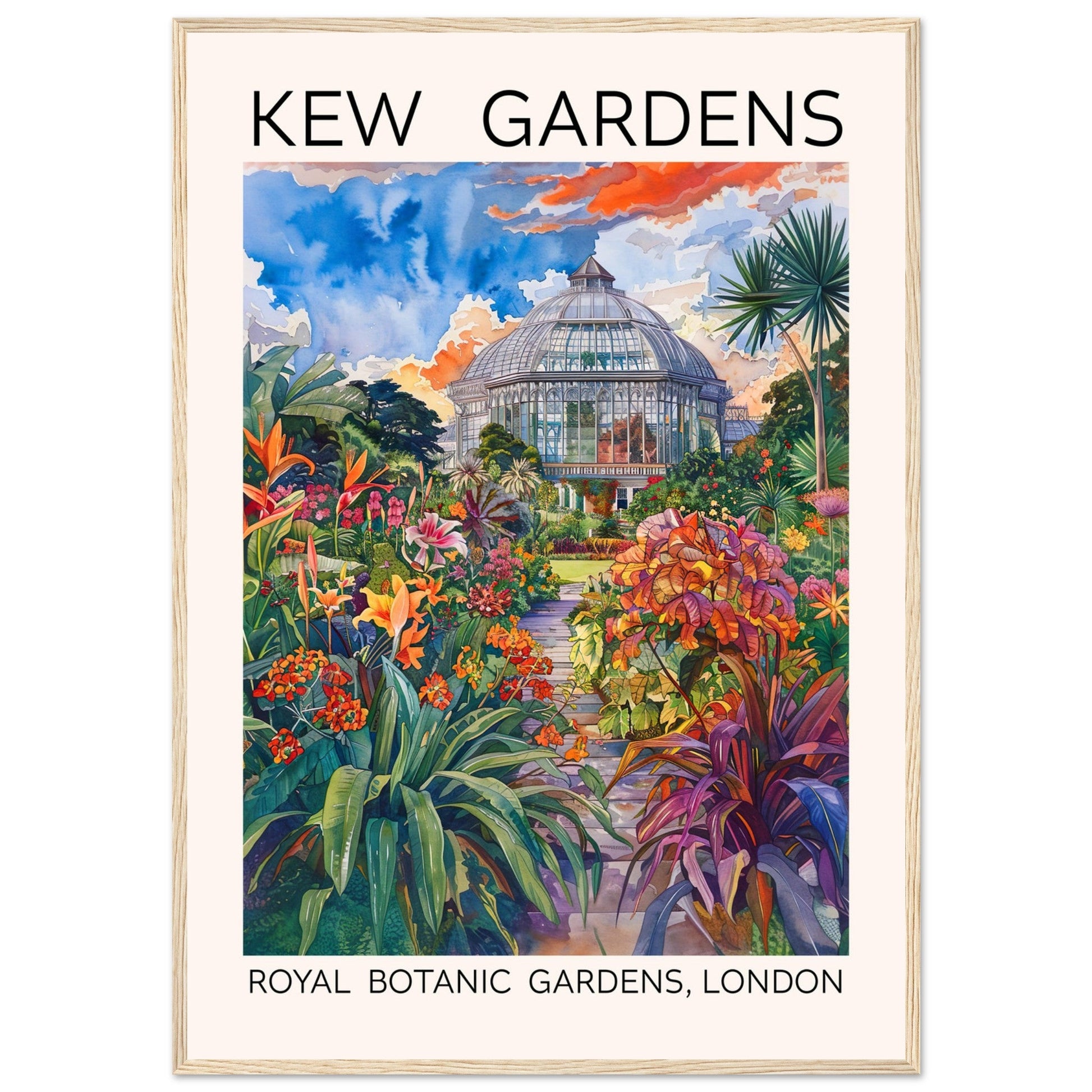 Kew Garden London, Framed Print, Botanical Print, Glass house, tropical flower, #illieeart