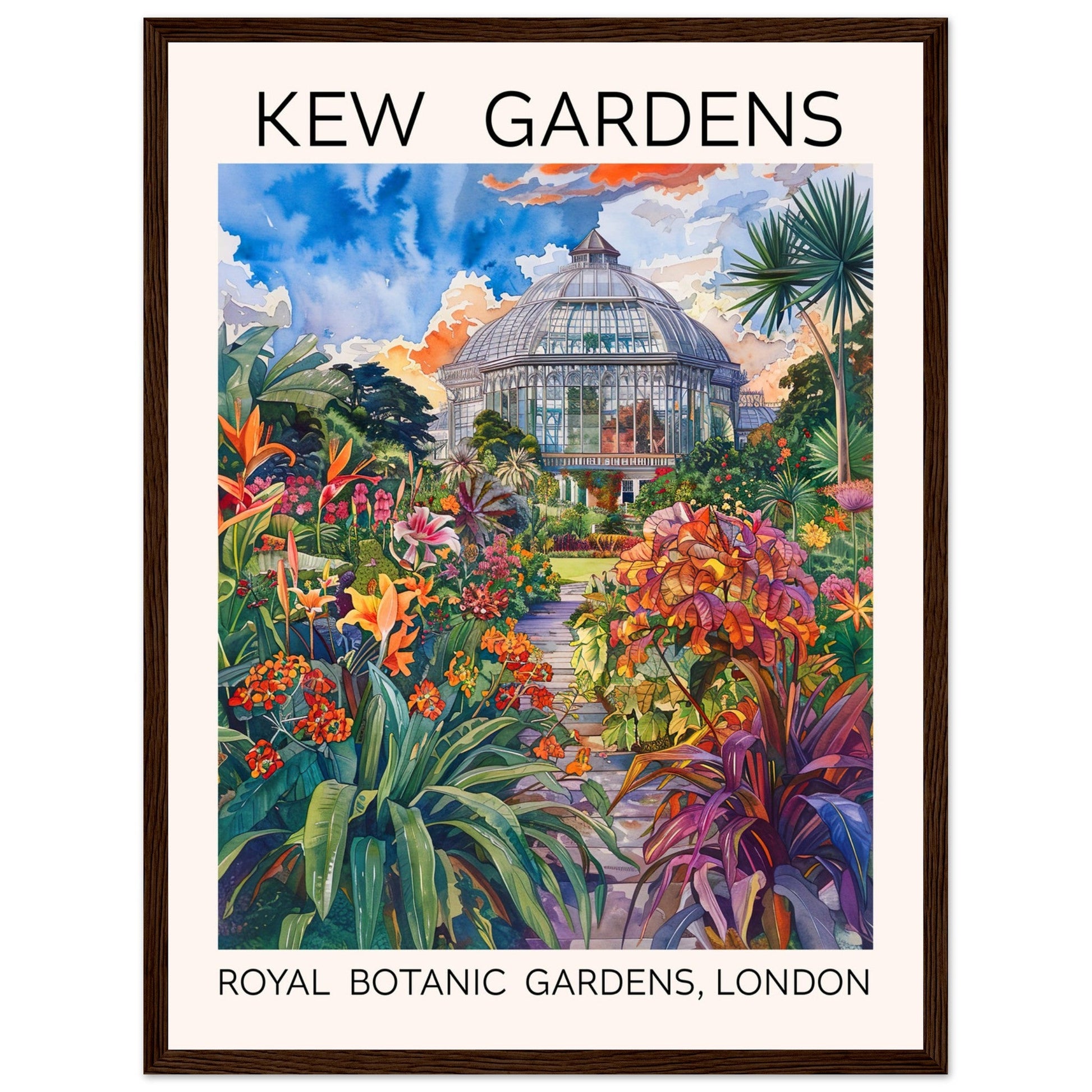 Kew Garden London, Framed Print, Botanical Print, Glass house, tropical flower, #illieeart