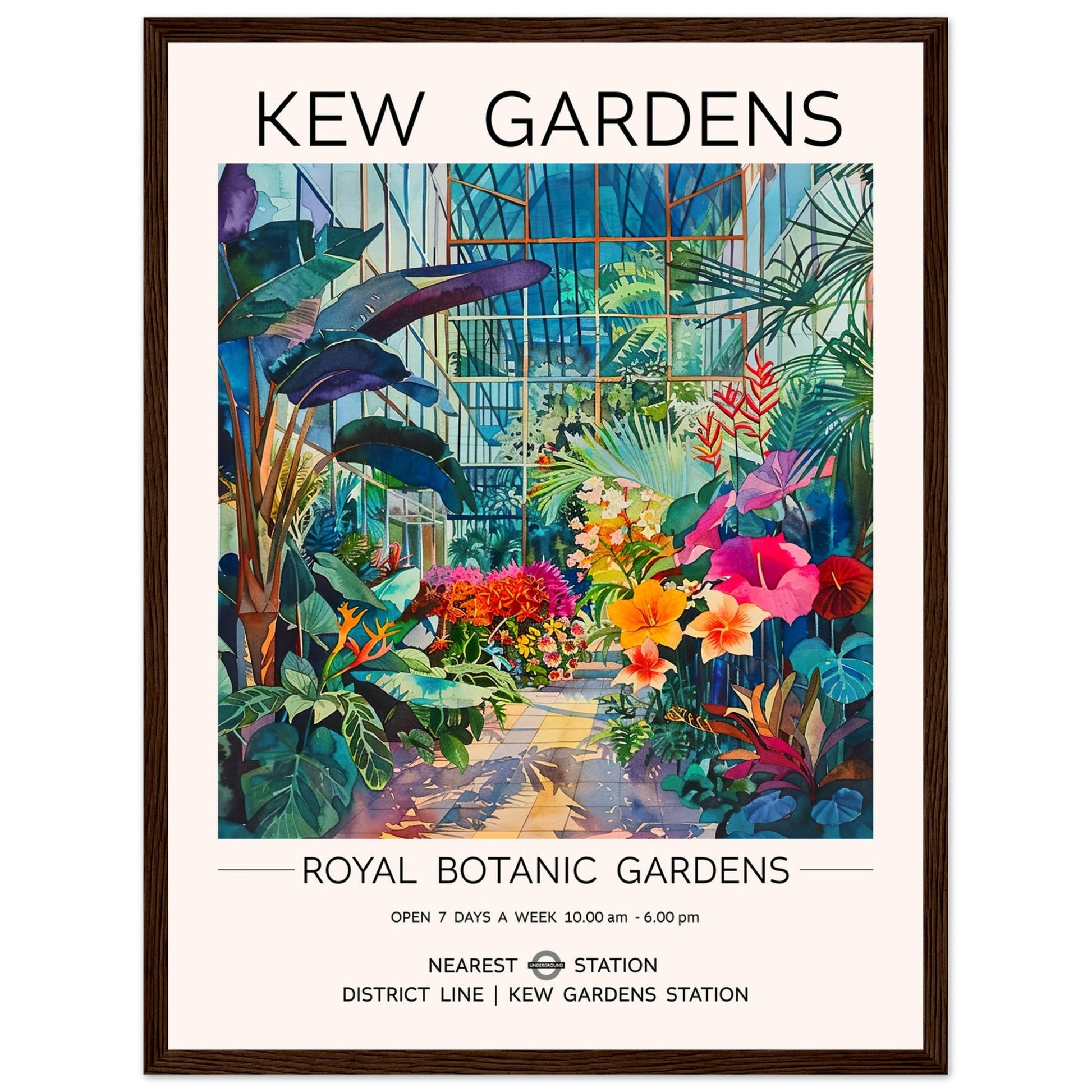 Kew Gardens, The Glass House - Framed Print, Kew Gardens, London Print, The Glass House, #illieeart