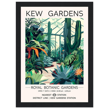 Kew Gardens Framed Print - The Cactus House, Botanical Print, floral poster, Framed Art print, #illieeart