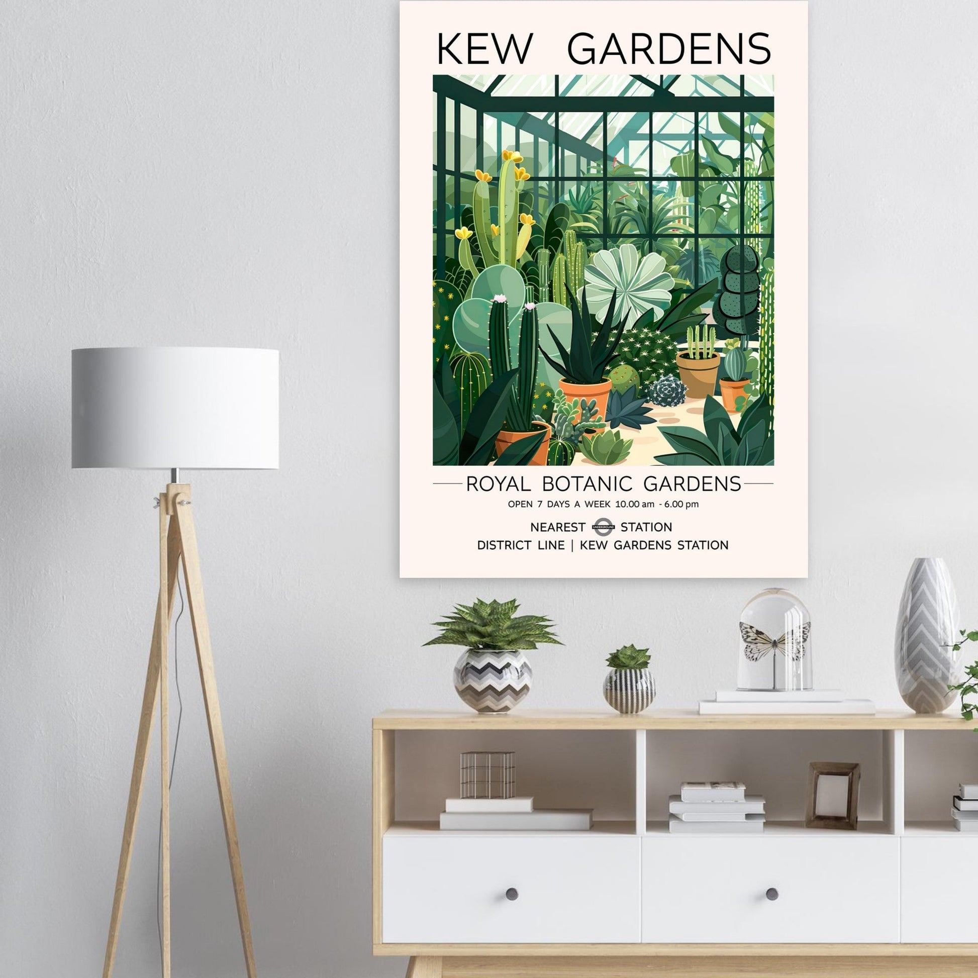 Kew Gardens London - The Cactus House Print, Botanical Print, Cactus Print, floral poster, #illieeart