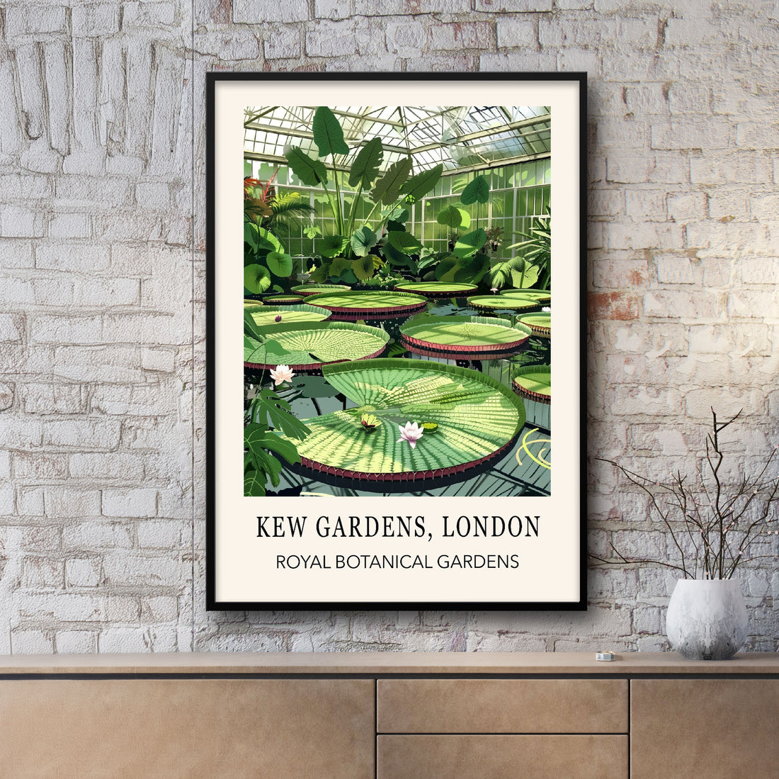 liily pads Kew Gardens London Print