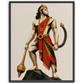 Modern Lord Hanuman canvas wall art print for home decor, showing the deity in a majestic warrior pose.