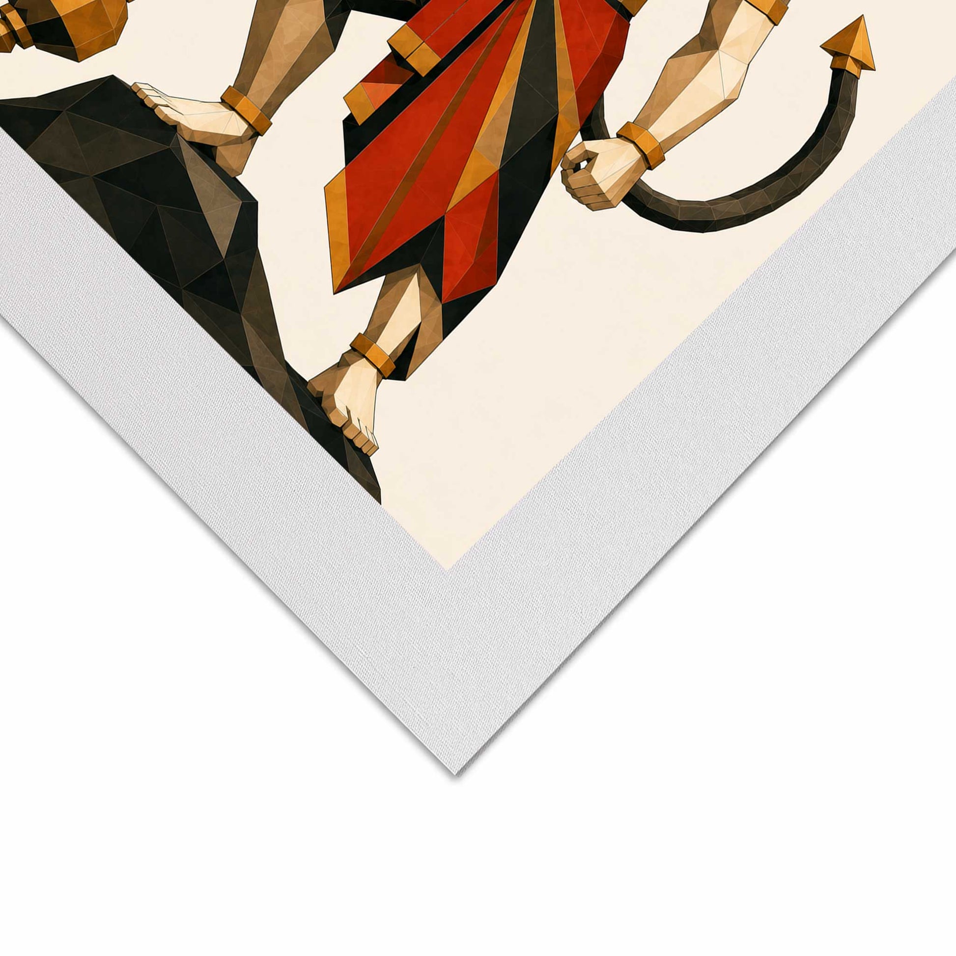 Modern Lord Hanuman  unframed canvas wall art print for home decor, showing the deity in a majestic warrior pose.