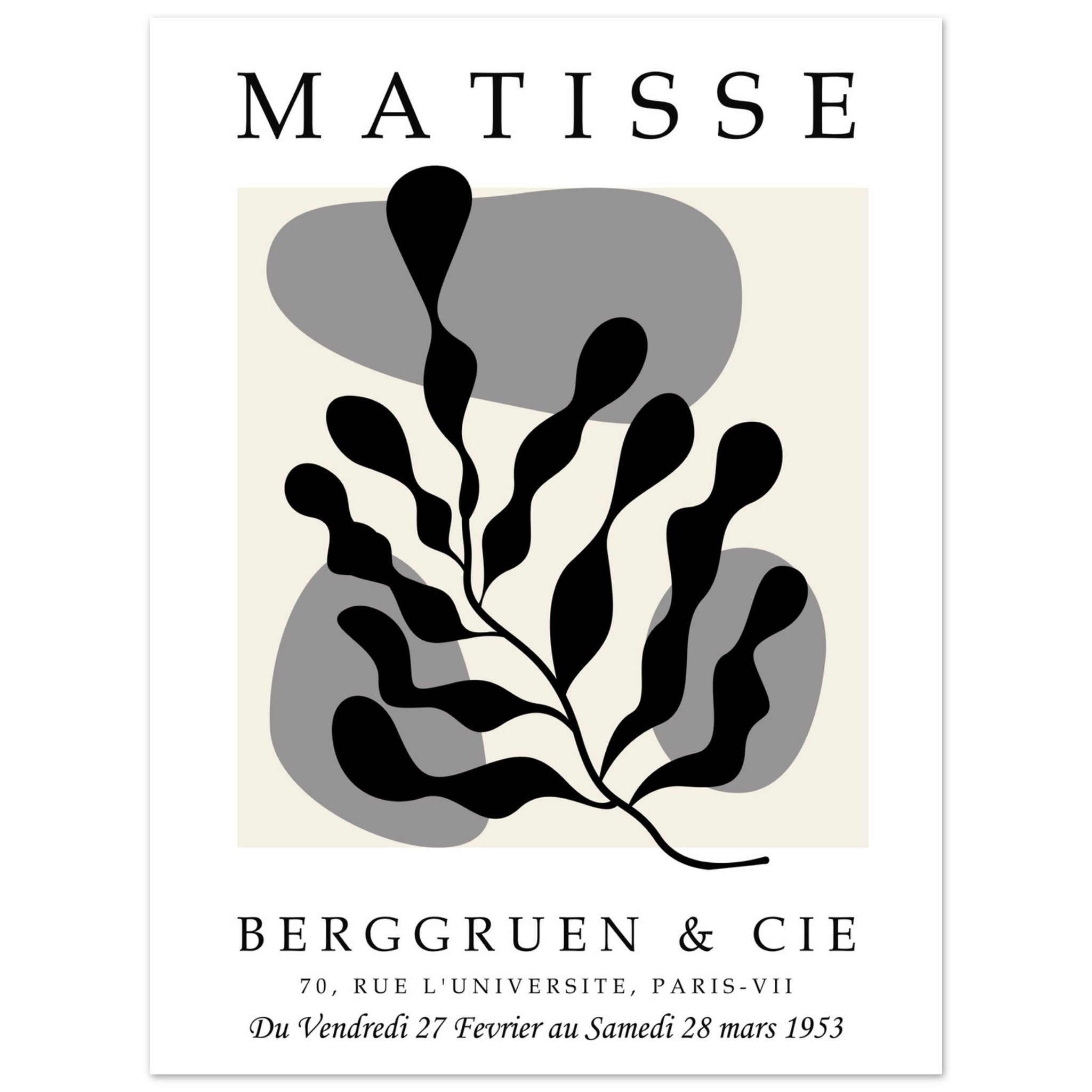Matisse Print Black And White | Abstract Wall Art | illieeart
