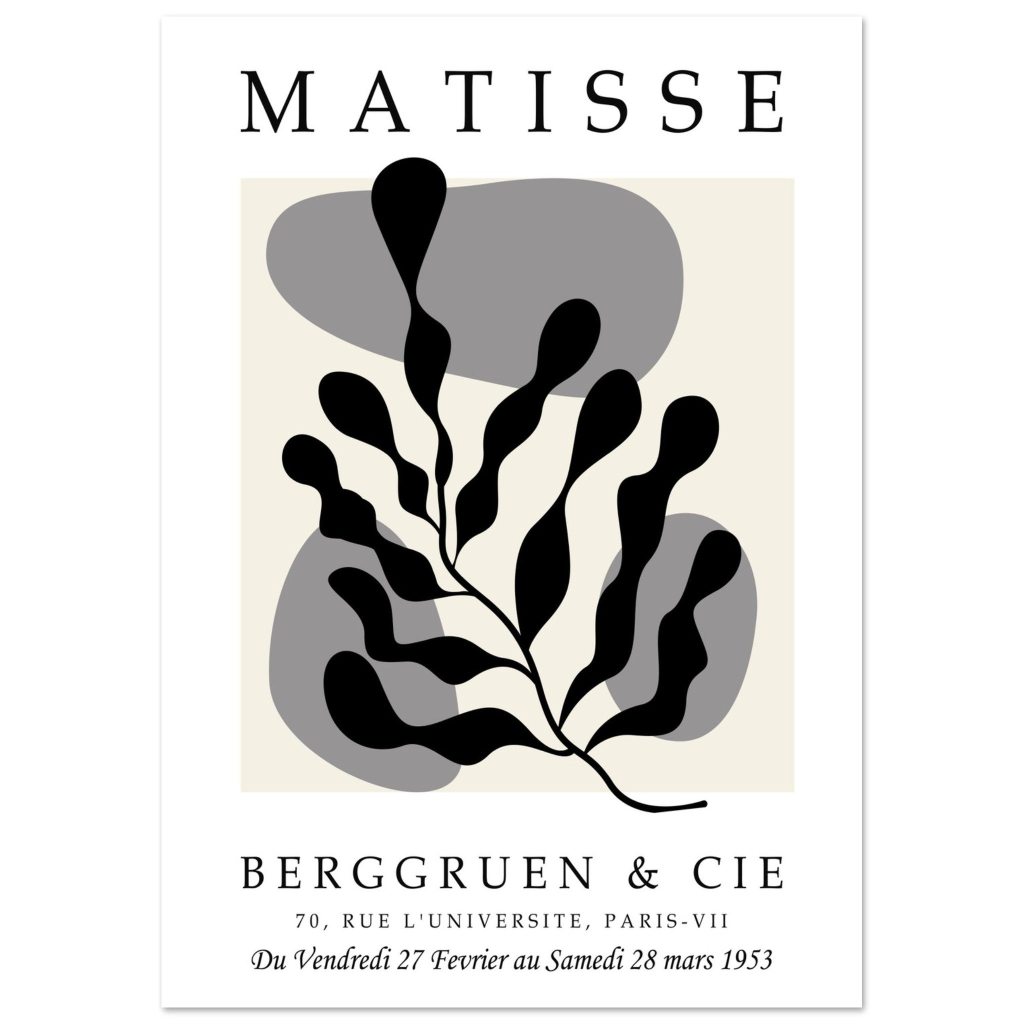 Matisse Print Black And White | Abstract Wall Art | illieeart