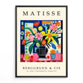 Matisse floral still life print with colourful flowers in a black vase