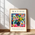 Matisse floral still life print with colourful flowers in a black vase