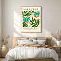 
Matisse botanical print with flowers, leaves and cut out style shapes