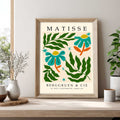 
Matisse botanical print with flowers, leaves and cut out style shapes