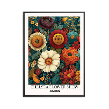 Mid Century Vibrant Flower Print