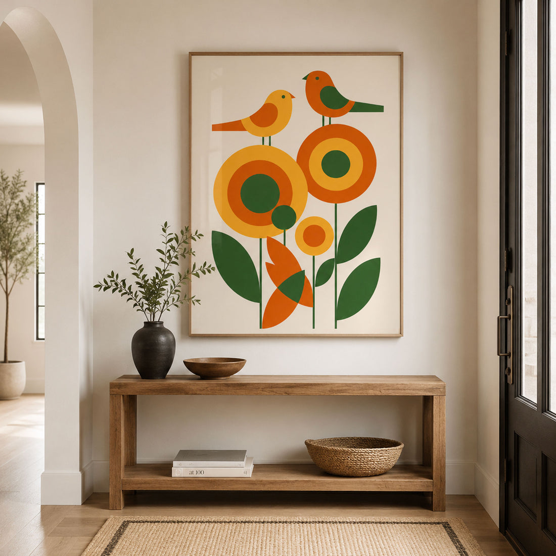 70's retro mid century bird prints