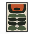 Mid Century Print Retro Botanical Art. Available as premium wall art and framed prints.