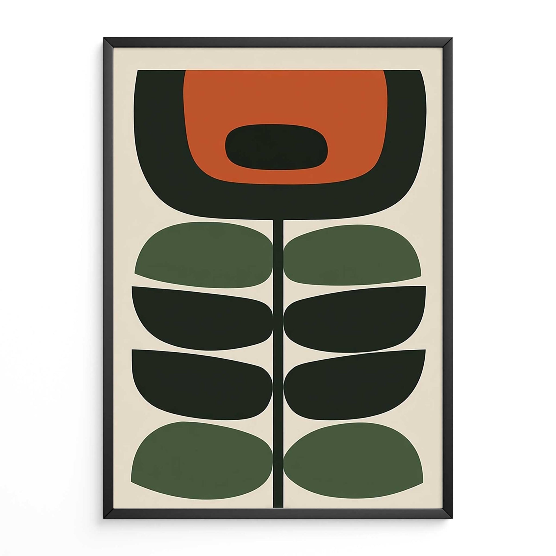Mid Century Print Retro Botanical Art. Available as premium wall art and framed prints.