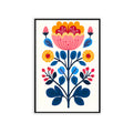 Mid Century Print Nordic Folk Flower print for living room, bedroom, kitchen decor