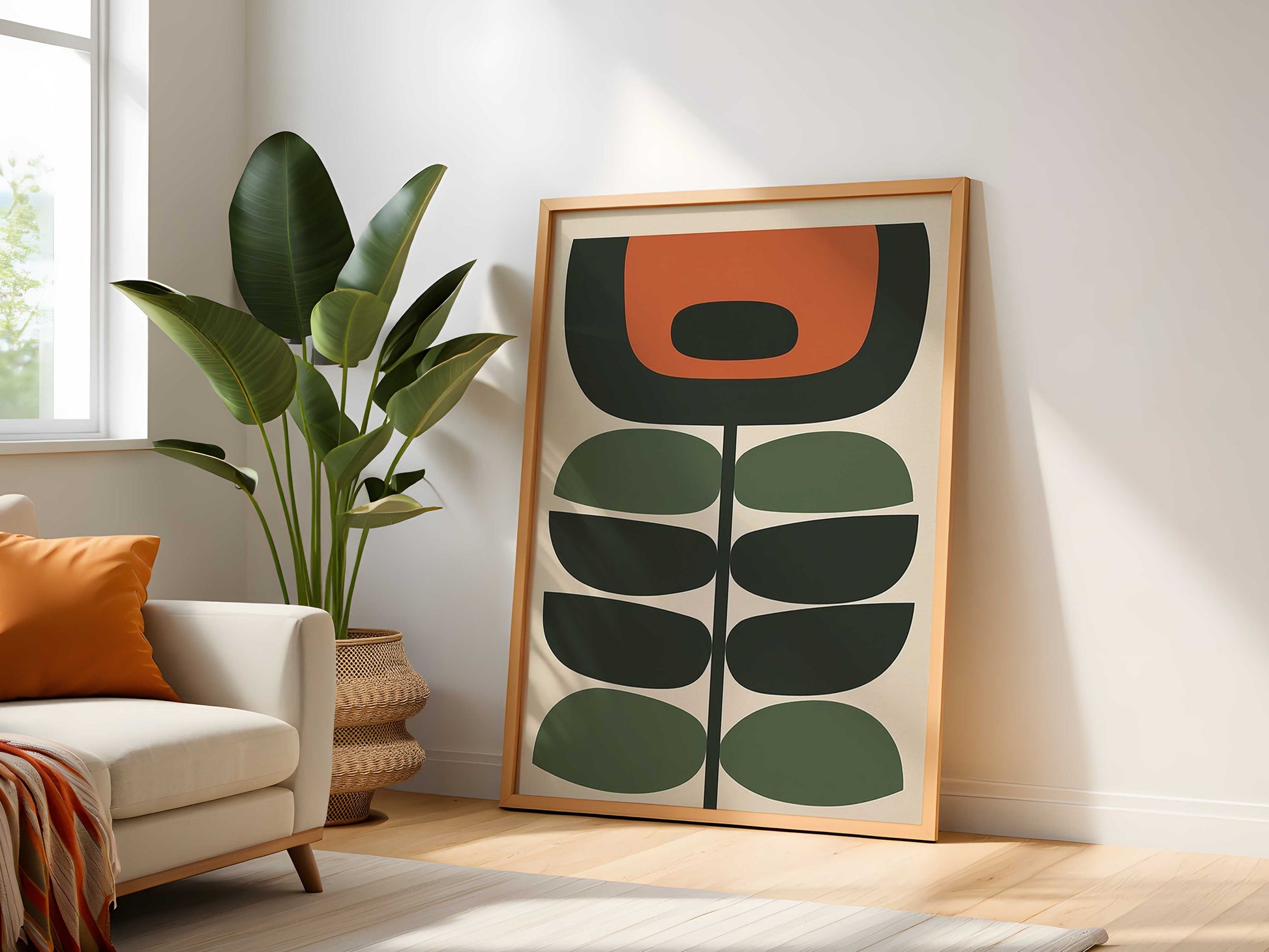 Mid Century Print Retro Botanical Art. Available as premium wall art 