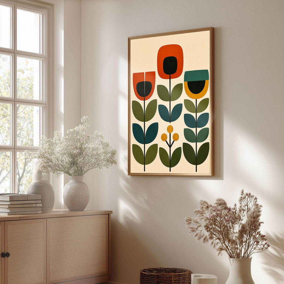 Mid Century Print Nordic Botanical wall art
