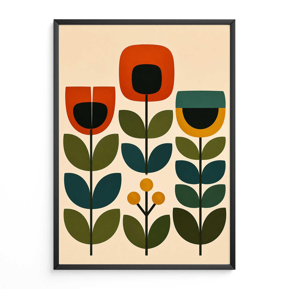 Mid Century Print Nordic Botanical wall art