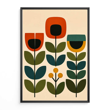 Mid Century Print Nordic Botanical wall art