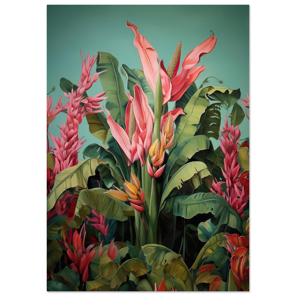 Moody Tropicals, botanical art print, Jungle Art Print, Tropical Plants, #illieeart