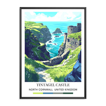 Travel Print England Cornwall Tintagel Castle