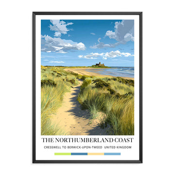 Travel Print Northumberland English Coast
